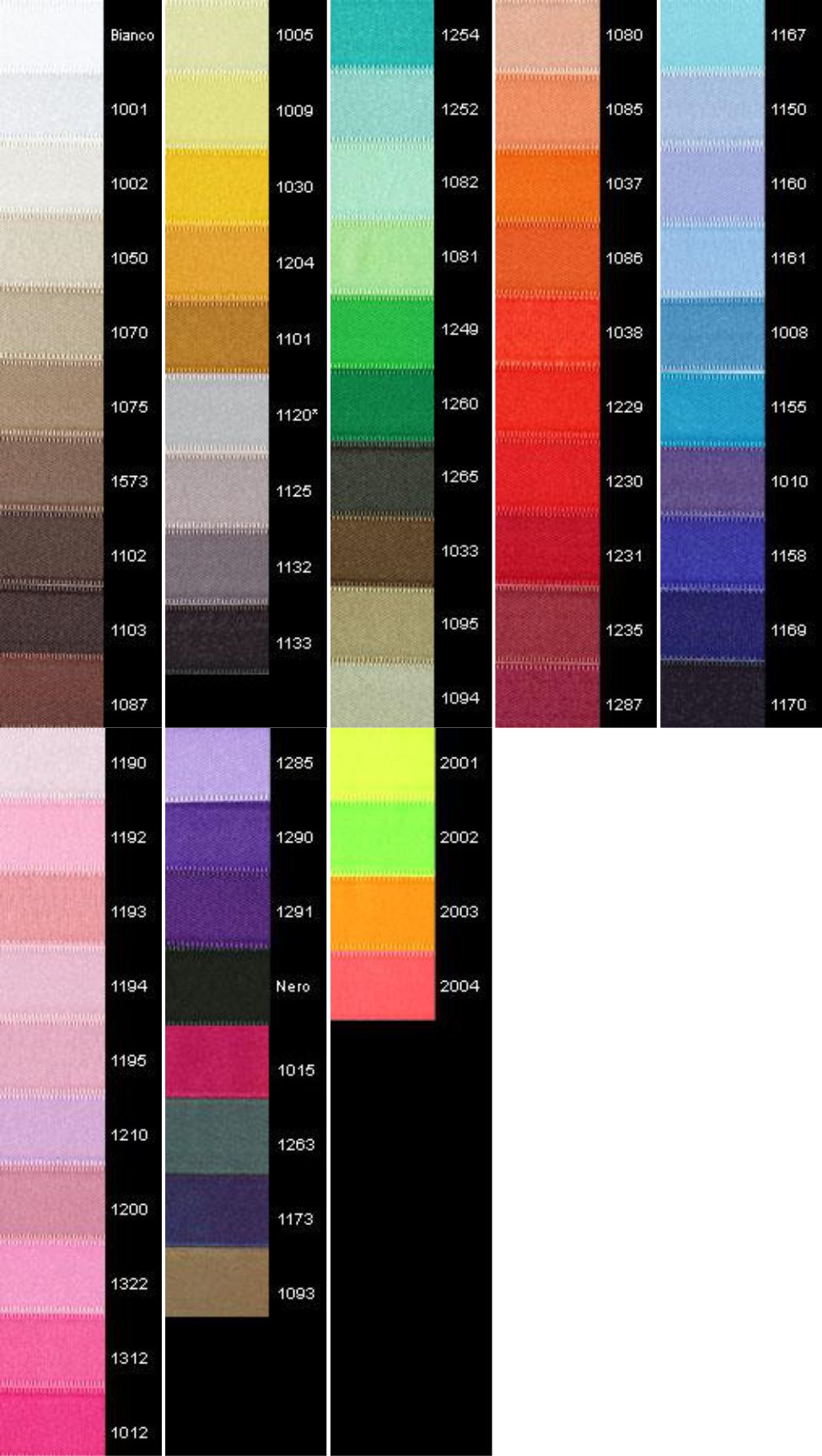 Wzornik kolorow wstazek 3d lux, nadruk wypukły